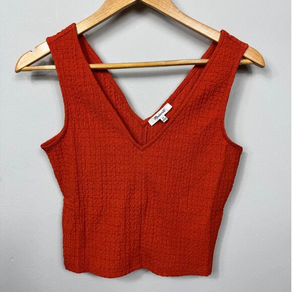New Madewell V-Neck Sleeveless Crop Top in Copperwashed Orange Size XS - Picture 6 of 12